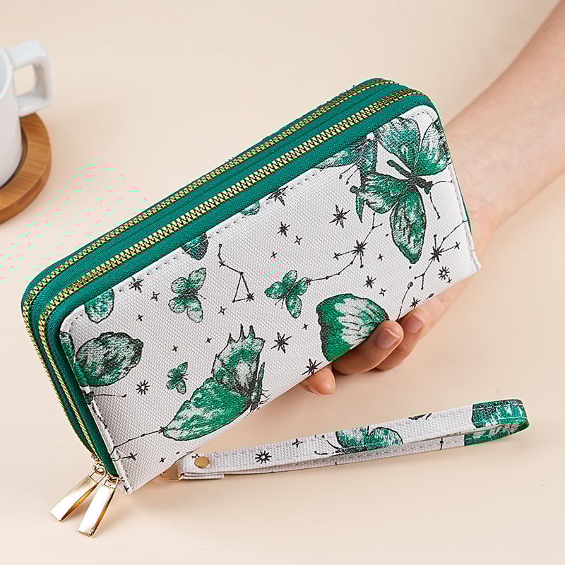 Moteriška PU odos ilga piniginė su gyvūnų raštu, vidinis audinys iš sintetinės odos, atspari nusidėvėjimui, 2025