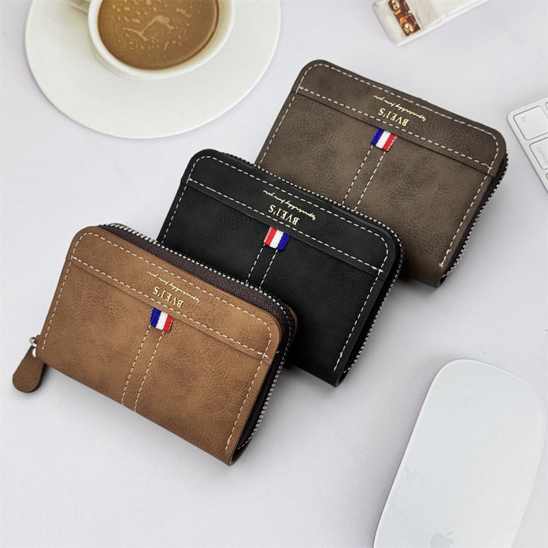 Акордеонен картодържател с голям капацитет – монети, множество слотове за карти и съхранение на лични документи и банкови карти, PU материал