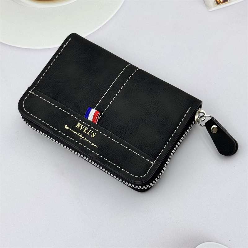 Akordeoninis kortelių dėklas su didele talpa – monetų kišenė, keli kortelių skyriai, asmens tapatybės ir banko kortų saugojimas, PU medžiaga