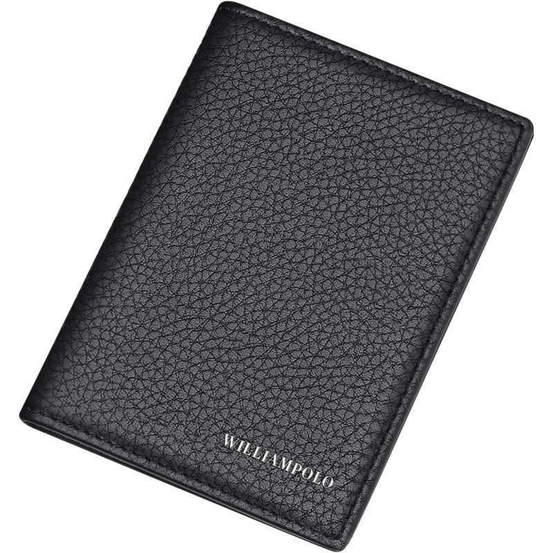 Vyrų odinis kortelių dėklas - pirmojo sluoksnio karvės odos, vienos spalvos, verslo stilius