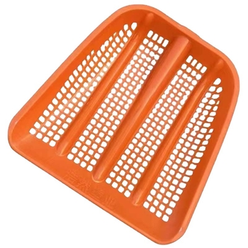 Plastikinė žemės filtravimo šakutė su sustiprintu ertminiu korpusu ir įmontuotu sietu, skirta riešutams ir kukurūzams (Kilmė: Kita; Prekė: Kita; Taikymo sritis: Kita)