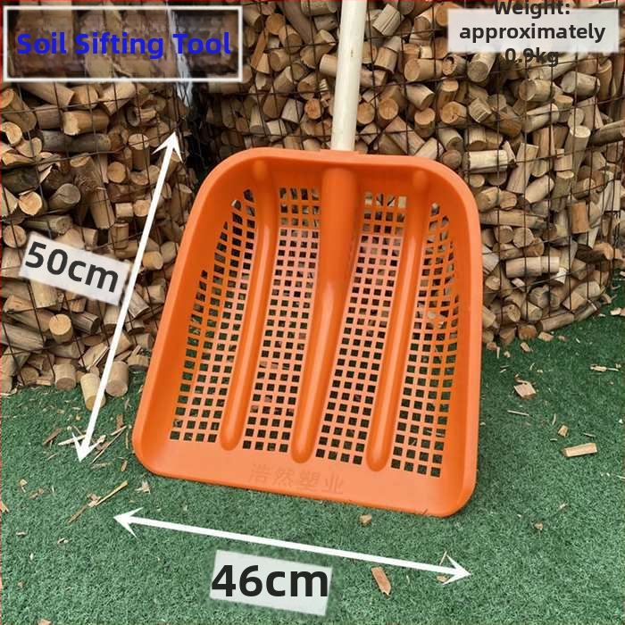 Plastikinė žemės filtravimo šakutė su sustiprintu ertminiu korpusu ir įmontuotu sietu, skirta riešutams ir kukurūzams (Kilmė: Kita; Prekė: Kita; Taikymo sritis: Kita)