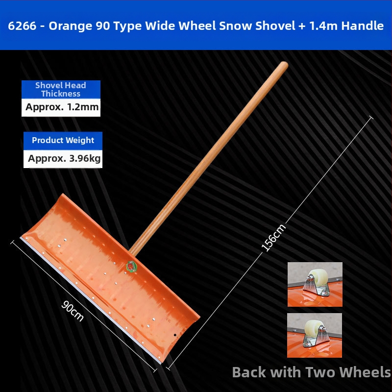 Sniego kastuvė su ratukais iš manganinio plieno žiemai sniego šalinimui ir atitirpinimui