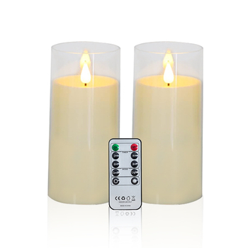 Εξωτερική IPX7 αδιάβροχη LED ηλεκτρονική κερί με ακρυλικό κάλυμμα, κυλινδρική πλαστική κατασκευή