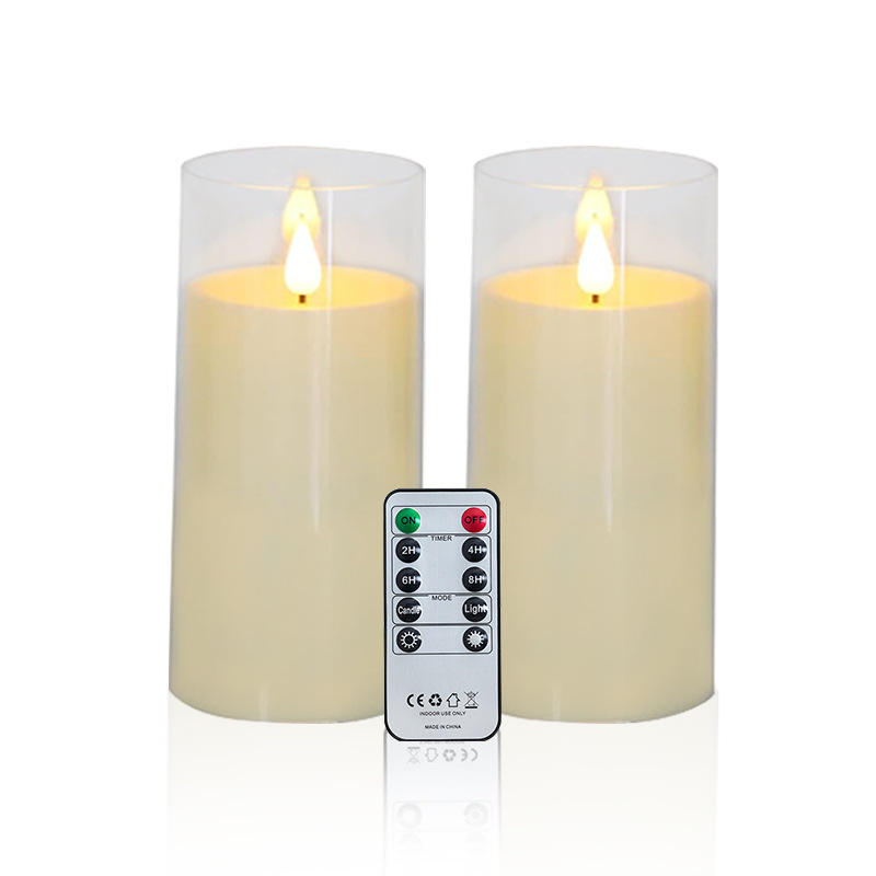 Εξωτερική IPX7 αδιάβροχη LED ηλεκτρονική κερί με ακρυλικό κάλυμμα, κυλινδρική πλαστική κατασκευή