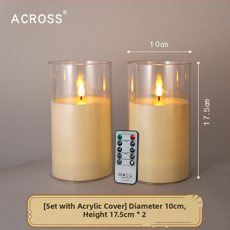 Išorinis IPX7 atsparus vandeniui LED elektroninės žvakės gaubtas iš akrilo, cilindrinė plastikinė konstrukcija