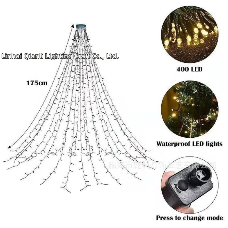 Medžio formos dekoratyvinė šviesų girlianda vidaus ir lauko naudojimui, IP44 apsauga, 1500 lm, 4,5 V įvadas, PVC korpusas