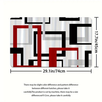 Geometrinių linijų vonios kambario 4 dalių rinkinys, poliesteris, šiuolaikiškas minimalistinis stilius – įtrauktas neslidus vonios kilimėlis, vonios kilimėlis, grindų kilimėlis ir dušo užuolaida