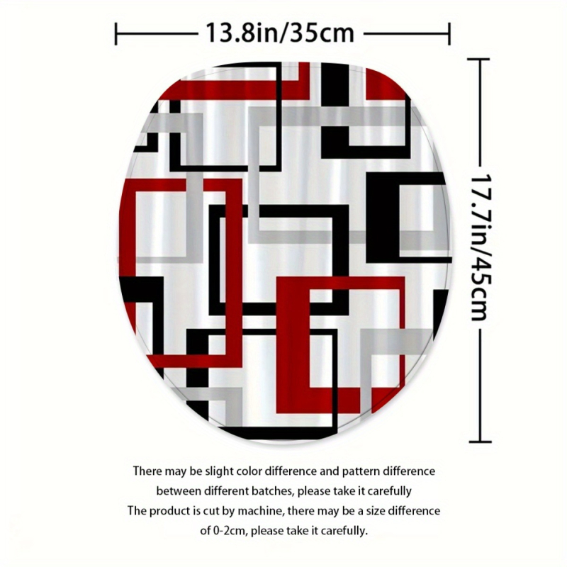 Geometrinių linijų vonios kambario 4 dalių rinkinys, poliesteris, šiuolaikiškas minimalistinis stilius – įtrauktas neslidus vonios kilimėlis, vonios kilimėlis, grindų kilimėlis ir dušo užuolaida