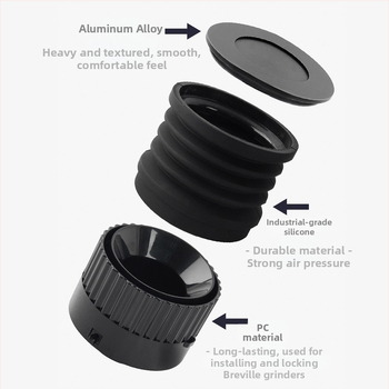 Breville 875/880 kavos pupelių talpyklos valymo įrankis – aliuminio lydinys ir silikono gelis, šiuolaikiškas paprastas dizainas