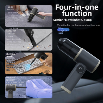 Automobilio dulkių siurblys, rankinis, USB maitinimas, įmontuota baterija 1001–1600 mAh, siurbimo galia 4100–5000 Pa, veikimo laikas 1–3 val., įtampa ≤36V