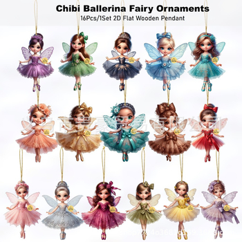 Baleto fėjų pakabukų rinkinys, mediniai pakabukai namų dekorui, šiuolaikiškas paprastas stilius