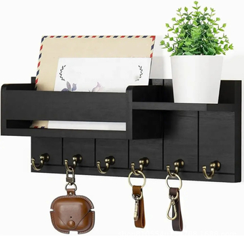 Medinis laikiklis klavišams prie sienos — Kinijos stiliaus, vieno sluoksnio lentyna