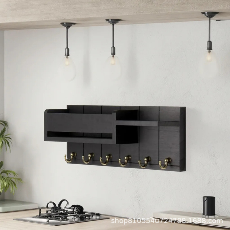 Medinis laikiklis klavišams prie sienos — Kinijos stiliaus, vieno sluoksnio lentyna