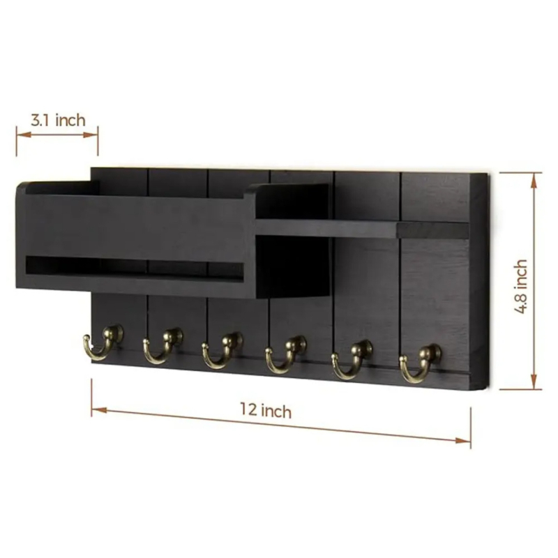 Medinis laikiklis klavišams prie sienos — Kinijos stiliaus, vieno sluoksnio lentyna