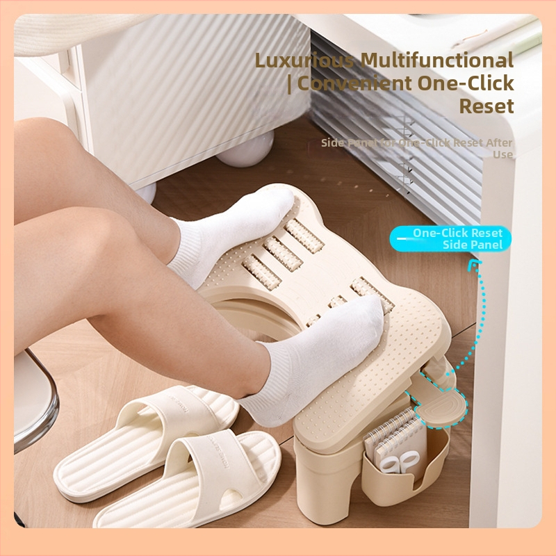 Reguliuojama sulankstoma plastikinė kojų atrama biurui ir namams