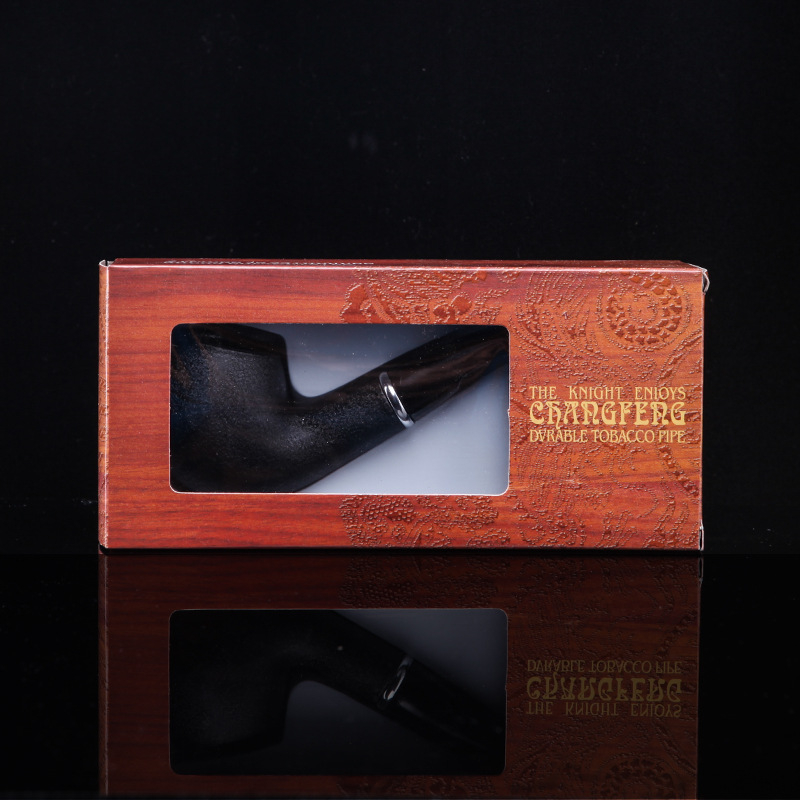 Changfeng лула за тютюн – портативна, старинен стил, от смола, извита филтърна система с подвижен мундшук
