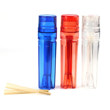 Roler con pentru pre-rol cu râșniță din plastic integrată pentru țigări, design anti-vânt, funcții decorative, depozitare și personalizare disponibilă