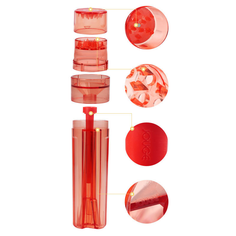 Roler con pentru pre-rol cu râșniță din plastic integrată pentru țigări, design anti-vânt, funcții decorative, depozitare și personalizare disponibilă