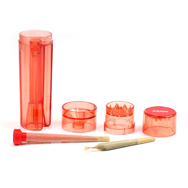 Roler con pentru pre-rol cu râșniță din plastic integrată pentru țigări, design anti-vânt, funcții decorative, depozitare și personalizare disponibilă