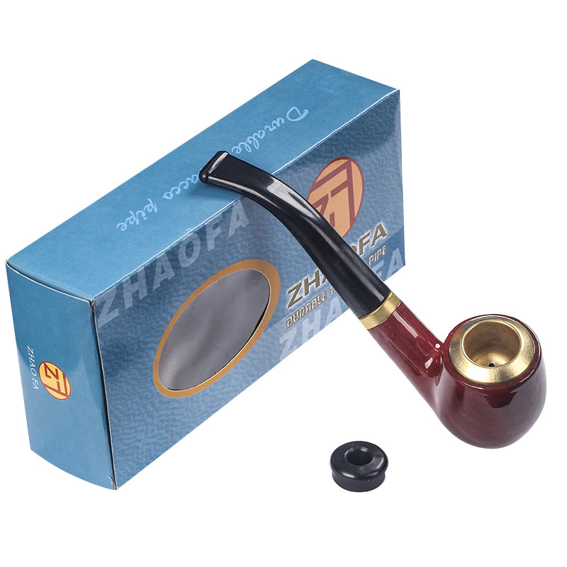 Класическа тръба за пушене от смола, двупосочно извита суха торбичка‑филтър, ръчна изработка