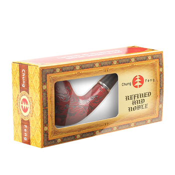 Твърдо дървена филтърна тръба за пушене, мотив щастливи облаци, извита форма, преносима