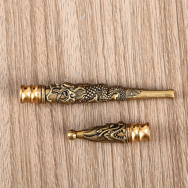 Месингова тръба за пушене с драконов мотив, сменяем филтър, персонализация налична - Bj123 124, Guangdong