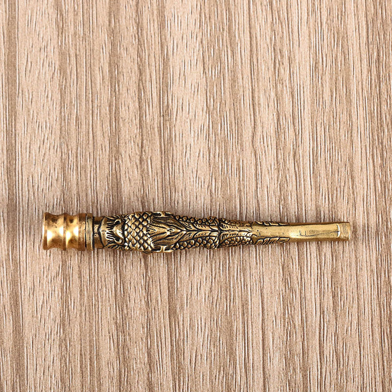 Месингова тръба за пушене с драконов мотив, сменяем филтър, персонализация налична - Bj123 124, Guangdong