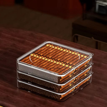 Skaidrus cigarų dėklas, apsauginis ir daugkartinis, skirtas cigarų laikymui