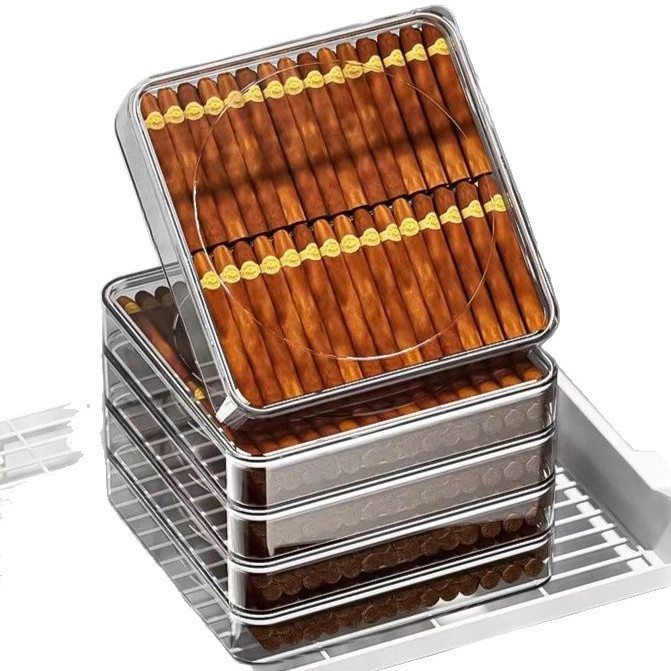 Skaidrus cigarų dėklas, apsauginis ir daugkartinis, skirtas cigarų laikymui