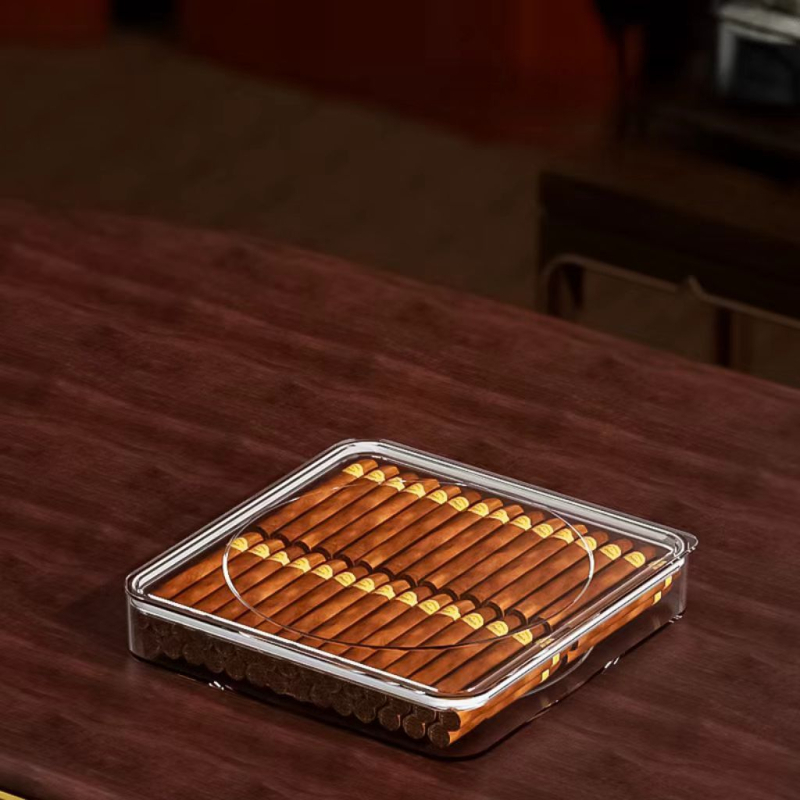 Skaidrus cigarų dėklas, apsauginis ir daugkartinis, skirtas cigarų laikymui