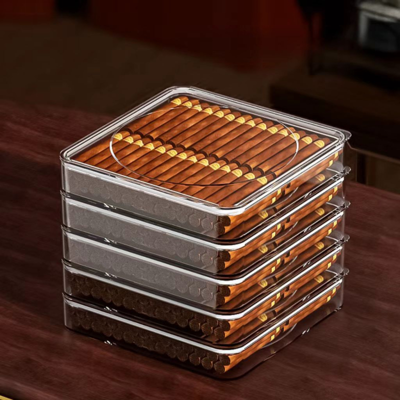 Skaidrus cigarų dėklas, apsauginis ir daugkartinis, skirtas cigarų laikymui