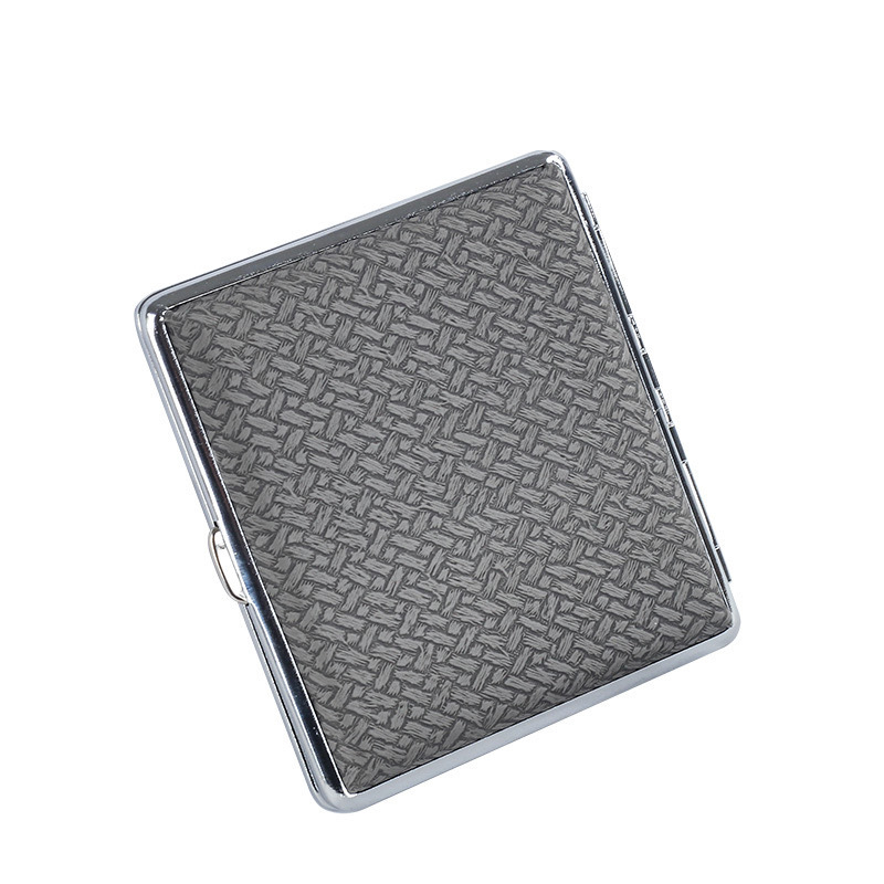 Cigarečių dėžutė iš geležies ir imitacinės odos, minimalistinis dizainas, nešiojama, logotipo spaudimas įmanomas