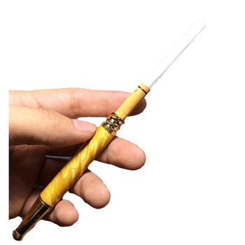 Medinis cigarečių laikiklis su trim režimais ir nuimamu filtru