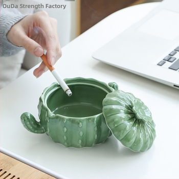 Keraminė peleninė su dangteliu, nordinio stiliaus, dekoratyvi ir kolekcionuojama namams ir biurui