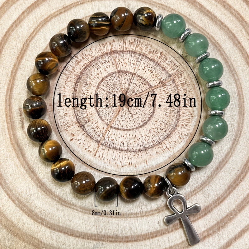 Мъжка гривна с кръст — ръчна изработка; смесени материали; мъжки стил; гривна за ръка; пролет 2025