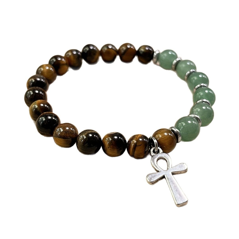 Мъжка гривна с кръст — ръчна изработка; смесени материали; мъжки стил; гривна за ръка; пролет 2025