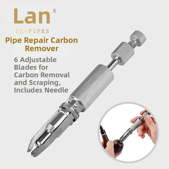 Dūmų pypkės anglies valiklis su reguliuojamu uždegiklio skraibiu, adata su grąžteliu, 6 ašmenys