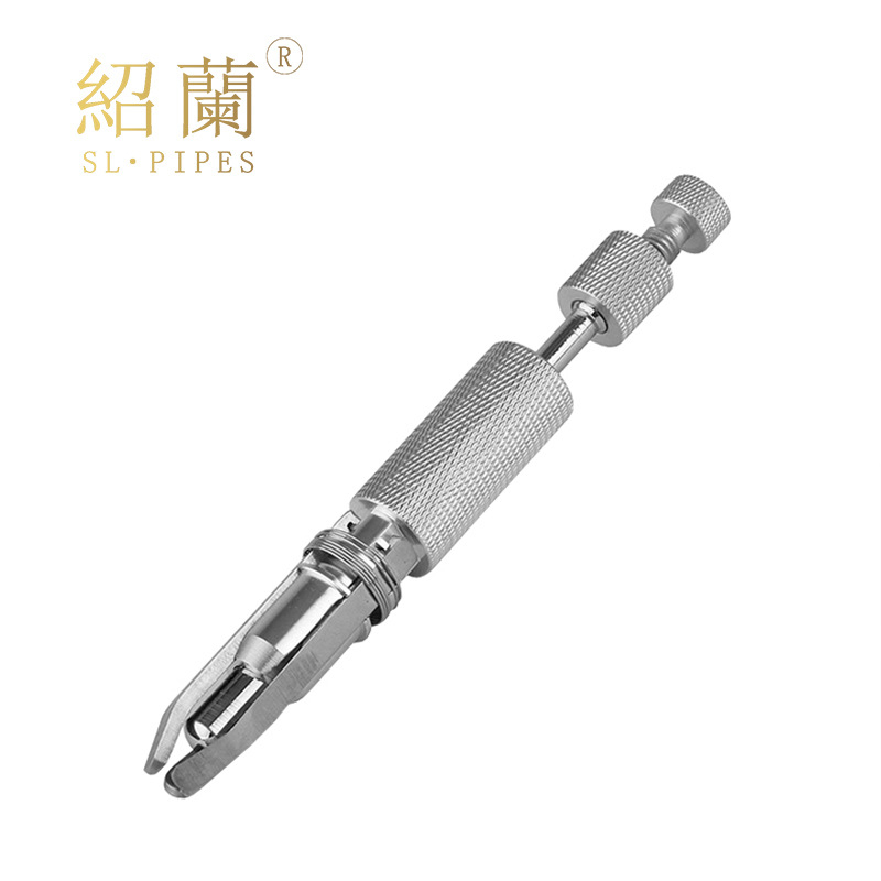 Dūmų pypkės anglies valiklis su reguliuojamu uždegiklio skraibiu, adata su grąžteliu, 6 ašmenys