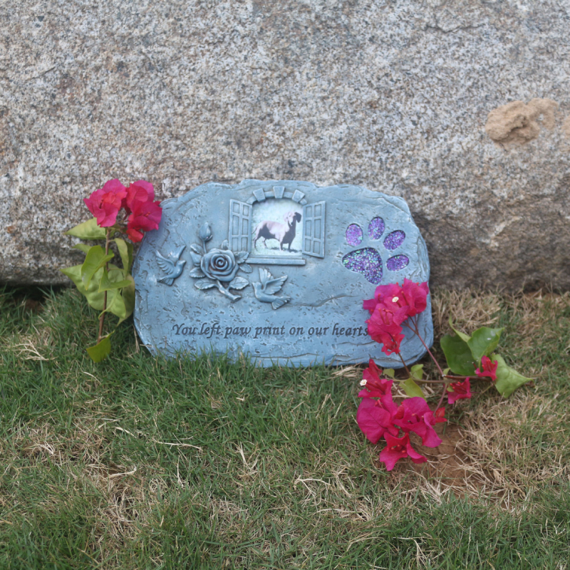 Golden Torch műgyanta kölyökkutya síremléke — dekoratív emléktárgy műgyantából, kartoncsomagolás