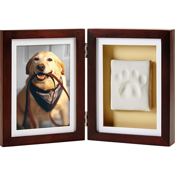 Urnă din lemn pentru animal de companie cu ramă foto, cutie memorială pentru cenușa câinelui, album foto de 2 pagini, imprimare logo, personalizare disponibilă