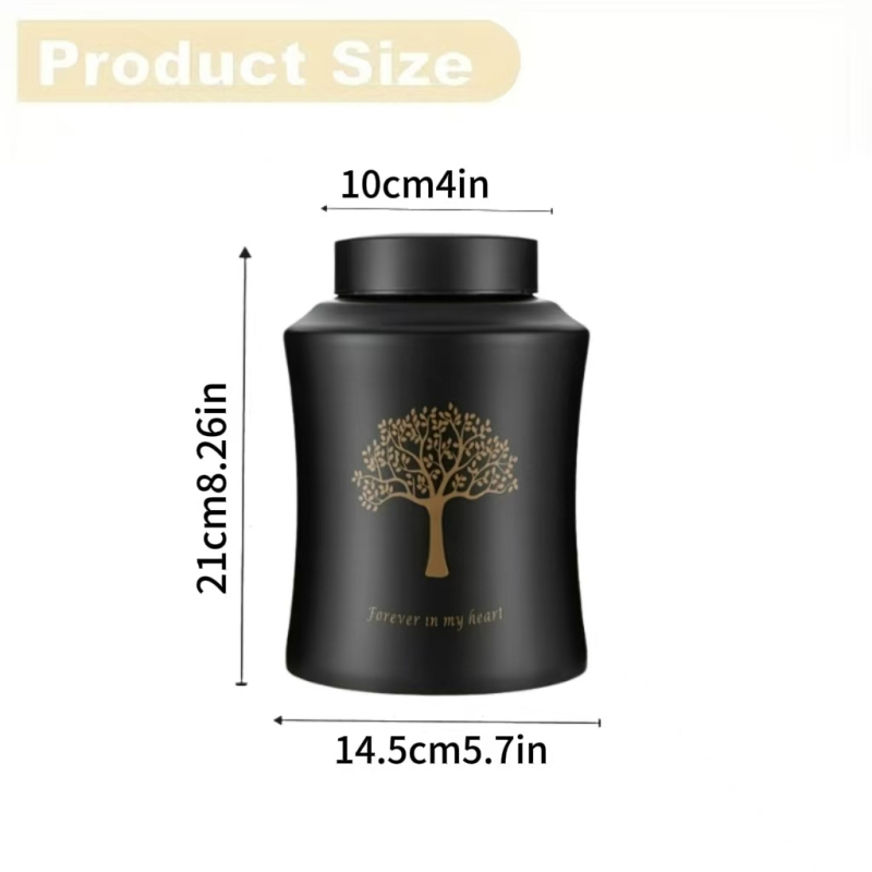 Geležinė urnos gyvūnėliams dėl jų pelenų, šiuolaikinio minimalistinio stiliaus, sandėlyje, logotipo spauda galima