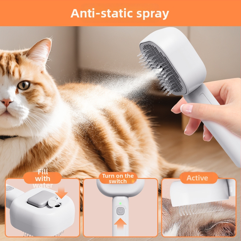 Naminių gyvūnėlių purškiama šukos katėms ir šunims – valymas, masažas ir plaukų šalinimas – ABS medžiaga, be prekės ženklo