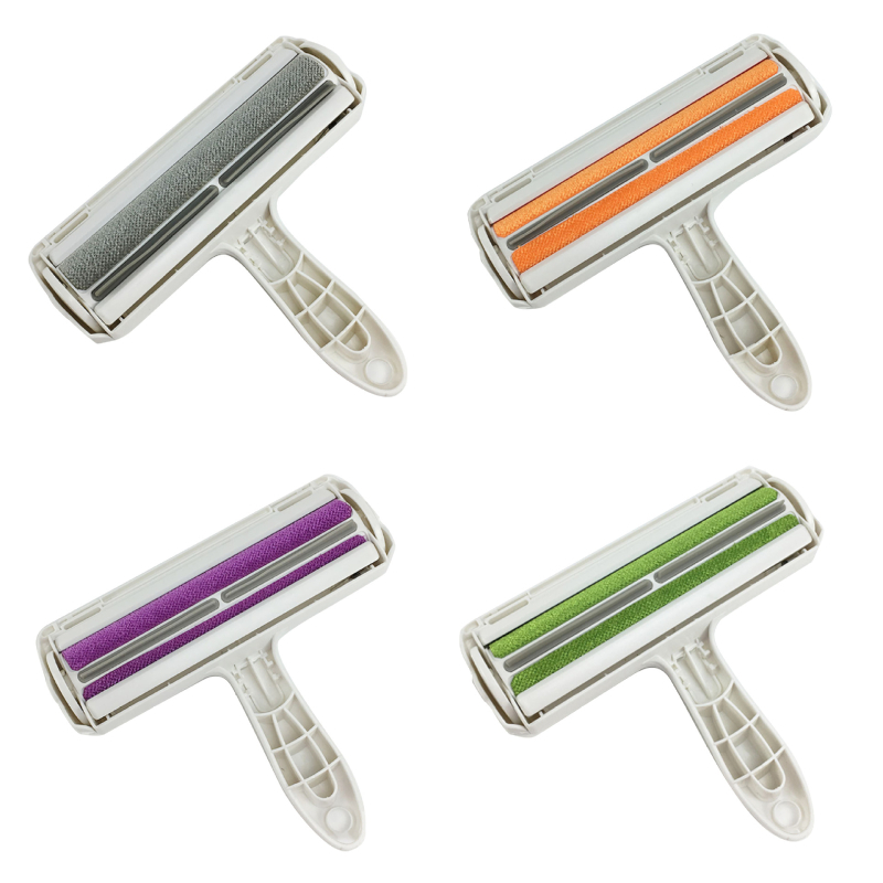 Naminių gyvūnėlių plaukų šalinimo šepetys su ritinėliu kilimams ir sofoms – plastmasė, prekinis ženklas HR, modernus minimalistinis stilius