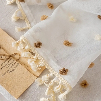 Завеса за врата с дантела (Материал: полиестер; Основно съдържание на тъкан: 80%; Вид завеса: дантелена за врата; Пространство: хол, спалня, кабинет; Стил: модерен минимализъм)