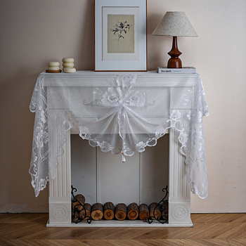 Полиестерна дантелена кухненска завеса, рапично тъкана, полупокриване 40–70%, китайски класически стил