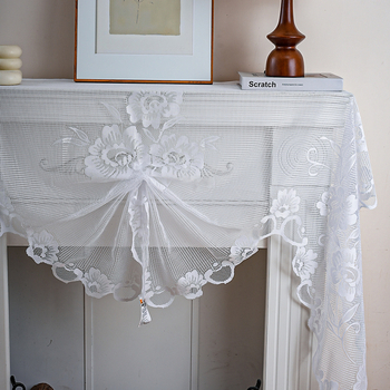 Полиестерна дантелена кухненска завеса, рапично тъкана, полупокриване 40–70%, китайски класически стил