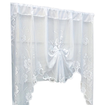 Полиестерна дантелена кухненска завеса, рапично тъкана, полупокриване 40–70%, китайски класически стил