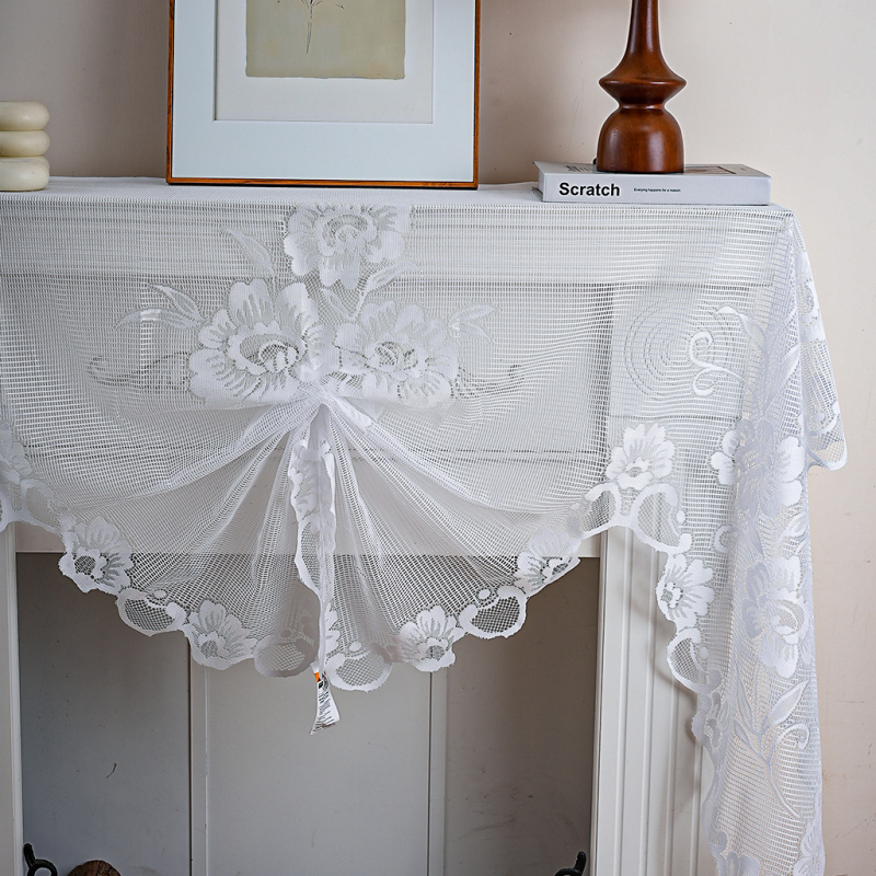 Полиестерна дантелена кухненска завеса, рапично тъкана, полупокриване 40–70%, китайски класически стил