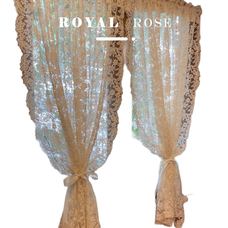 Prancūziško stile nėrinių pertvarinė užuolaida – be skylučių, poliesteris, warp audinys, šviesos filtras, tinkama svetainei, miegamajai ir balkonui